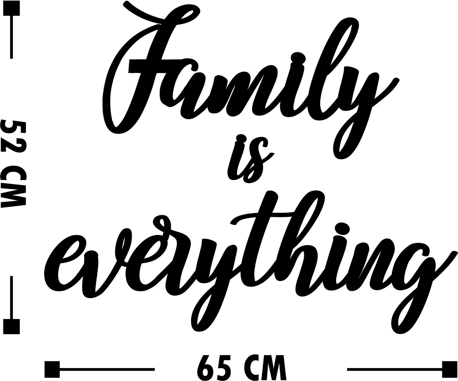 Aksesor dekorativ prej druri për mur, Family is everything, ngjyrë e zezë