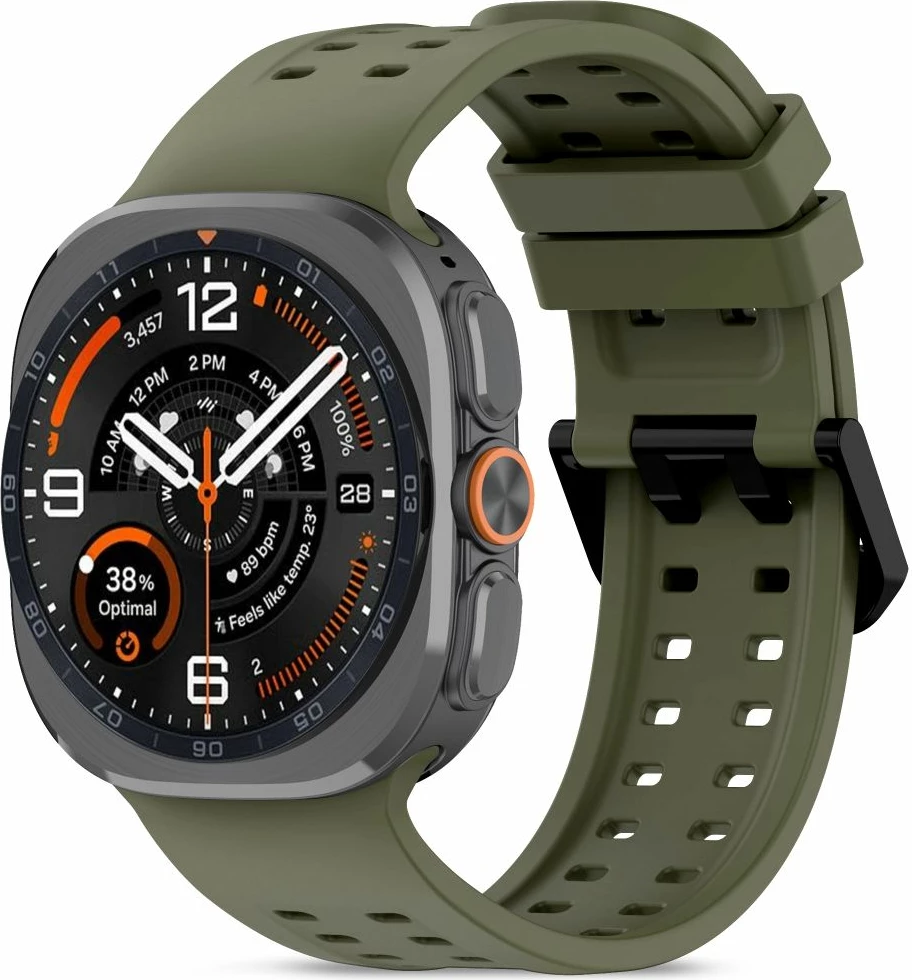 Rrip silikoni Tech-Protect Silicone Air Strap për Samsung Galaxy Watch Ultra 47mm, Olive Green, 1 copë