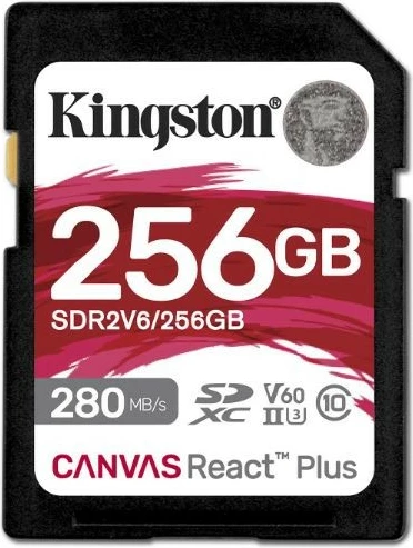Kartelë memorie SD Kingston Canvas React Plus, 256GB, 280MB/s, V60