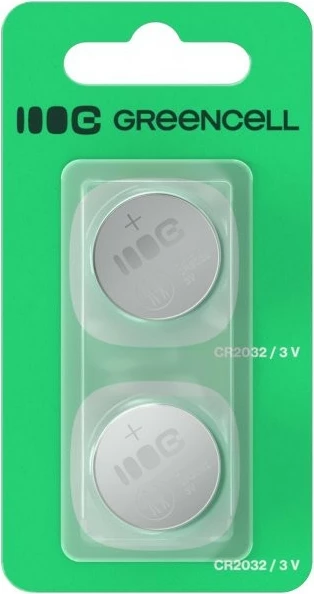 Bateri kopëse, Green Cell, CR2032, 220 mAh 3V, litium, set 2 copë