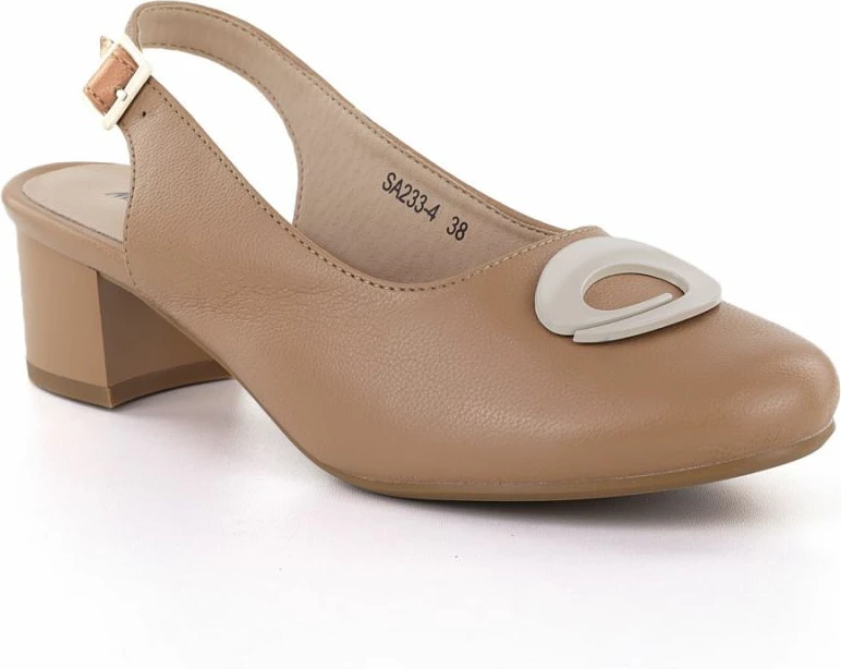 Këpucë me take për femra M.Daszyński SA233-4, kafe e çelët