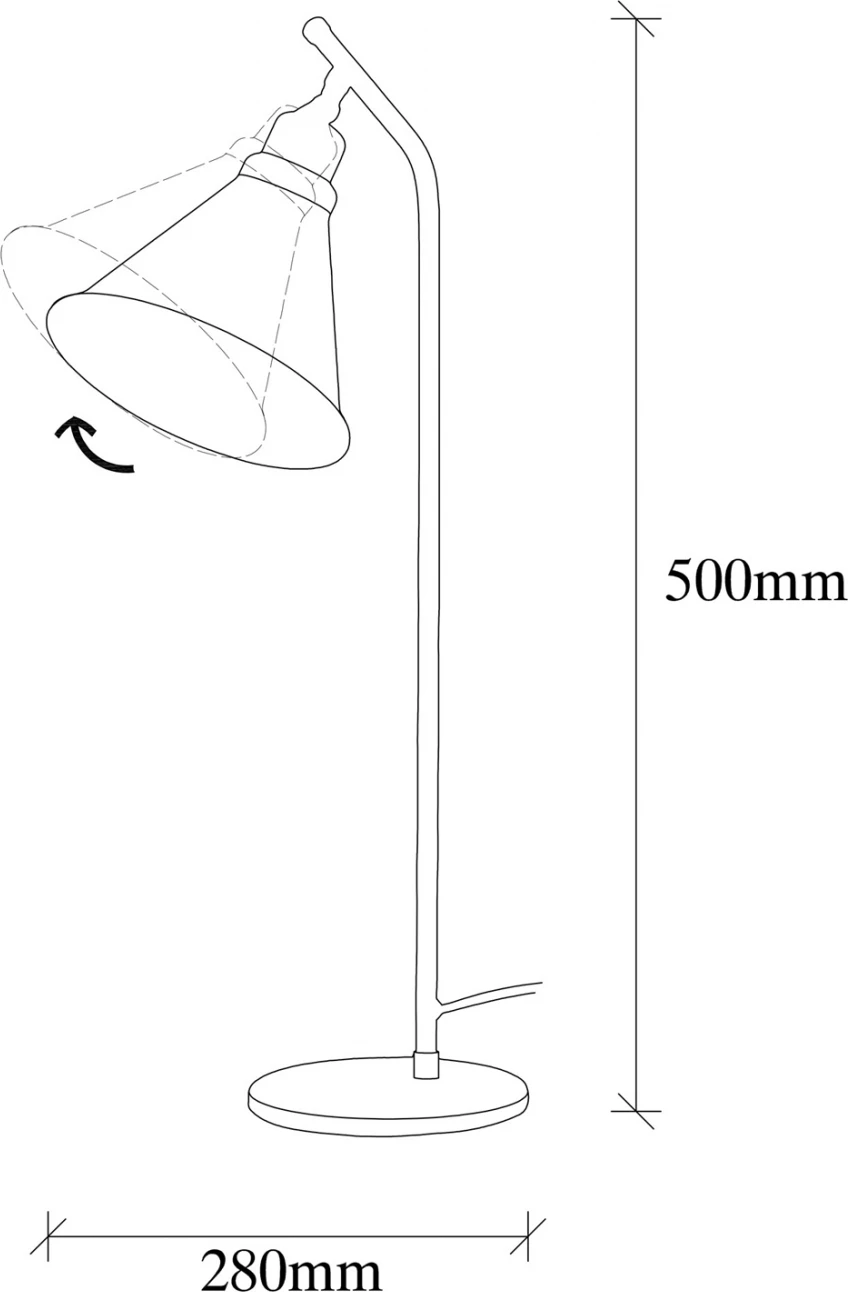 Llambë tavoline, stil vintage, ngjyrë e zezë dhe ari, FH7290, Φ28x50 cm