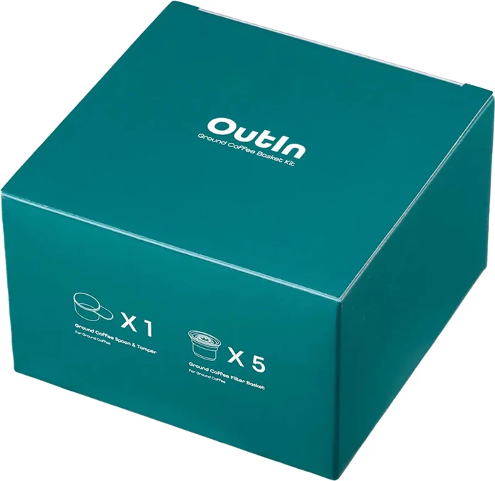 Set filtër kafeje OUTIN NANO-A-02, vetëm për Outin Nano, kapacitet 6–8 g, 5 copë + gotë matëse me rrahëse