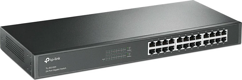Switch TP-Link 24-Port Gigabit Rackmount, Unmanaged, Gigabit Ethernet, Full duplex, Rack mounting, 1U