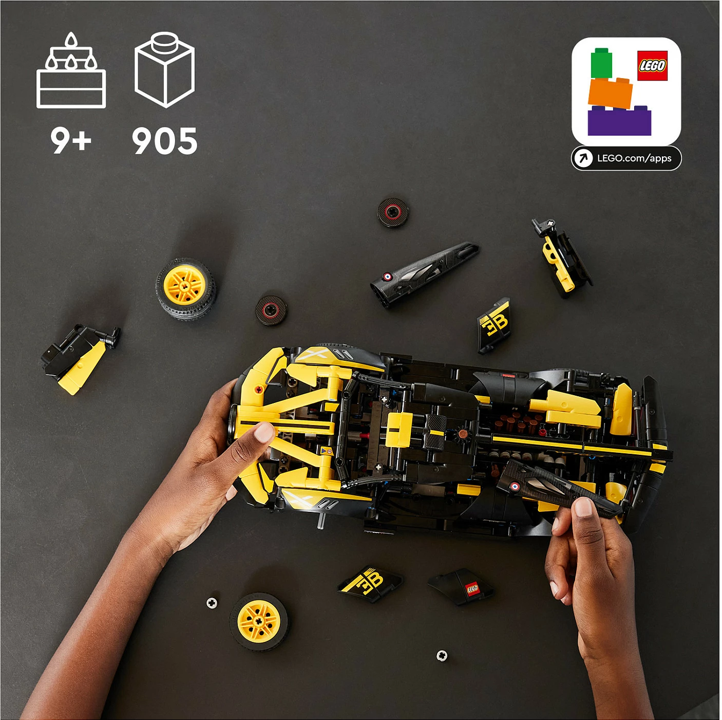 Set ndërtimi LEGO Technic Bugatti Bolide, 905 pjesë, plastikë, shumëngjyrësh