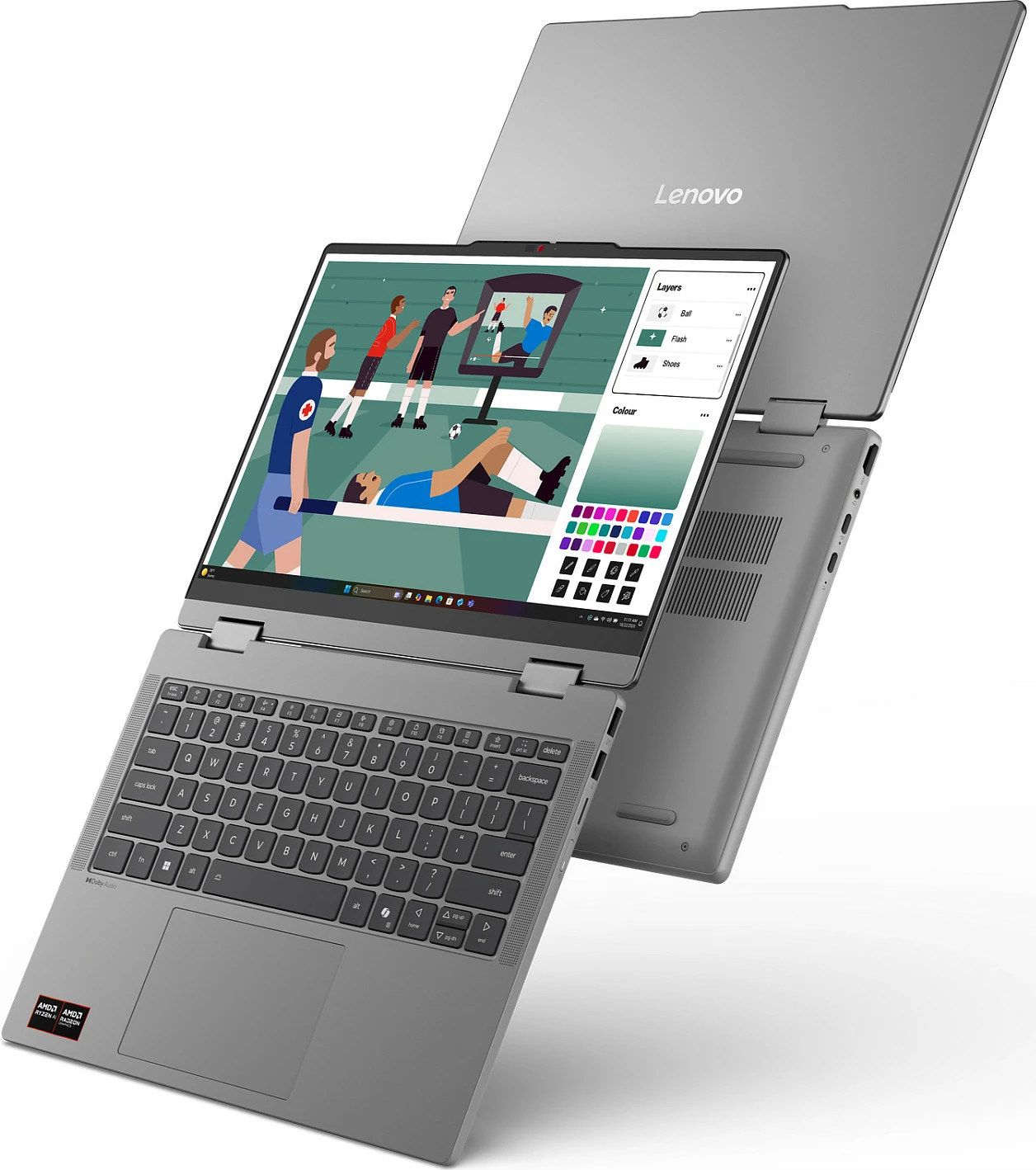 Laptop Lenovo IdeaPad 5 2in1 RYZ AI 7 445, 16GB RAM Memorje, 512GB SSD, 14" WUXGA, Luna Grey