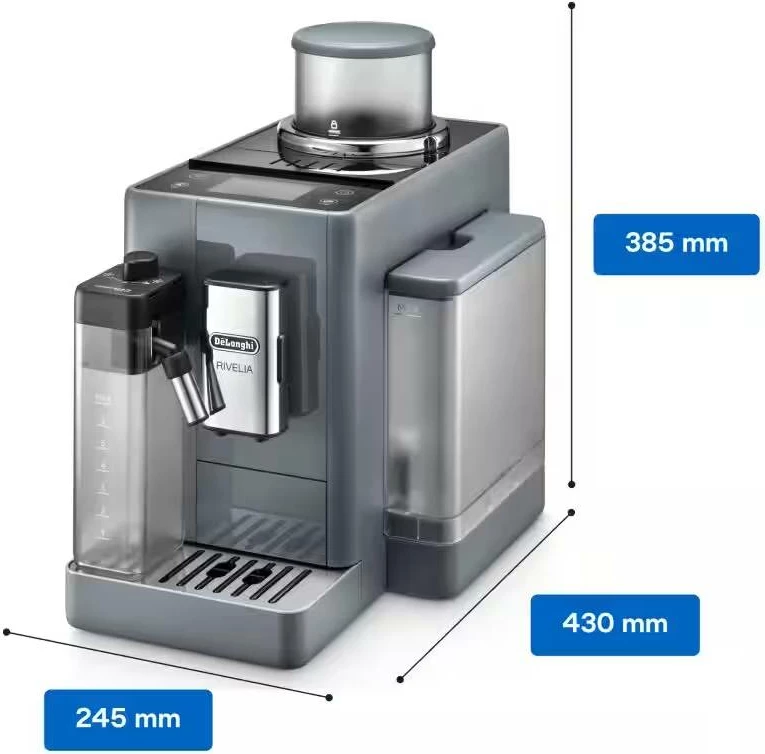 makinë kafeje DeLonghi Rivelia EXAM440.55.G 19 bar, ekran TFT me ngjyra 3.5", Bean Switch, LatteCrema Hot, Pebble Blue