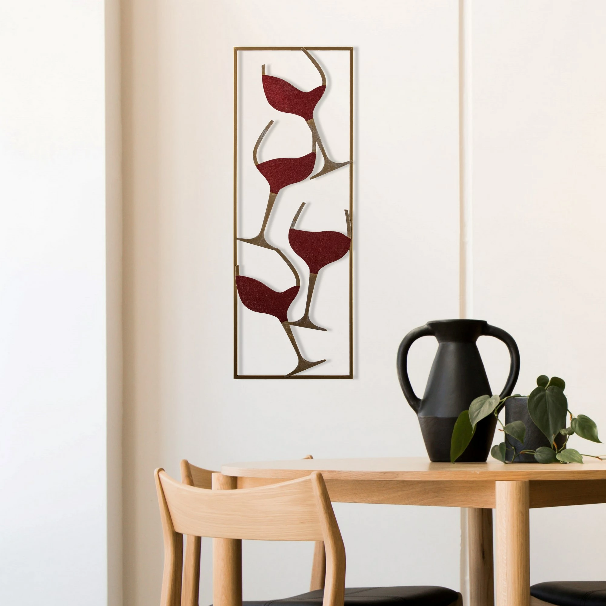 Aksesor dekorativ metalik për mur, Wallity, motiv vere, shumëngjyrësh, 32x5x90cm