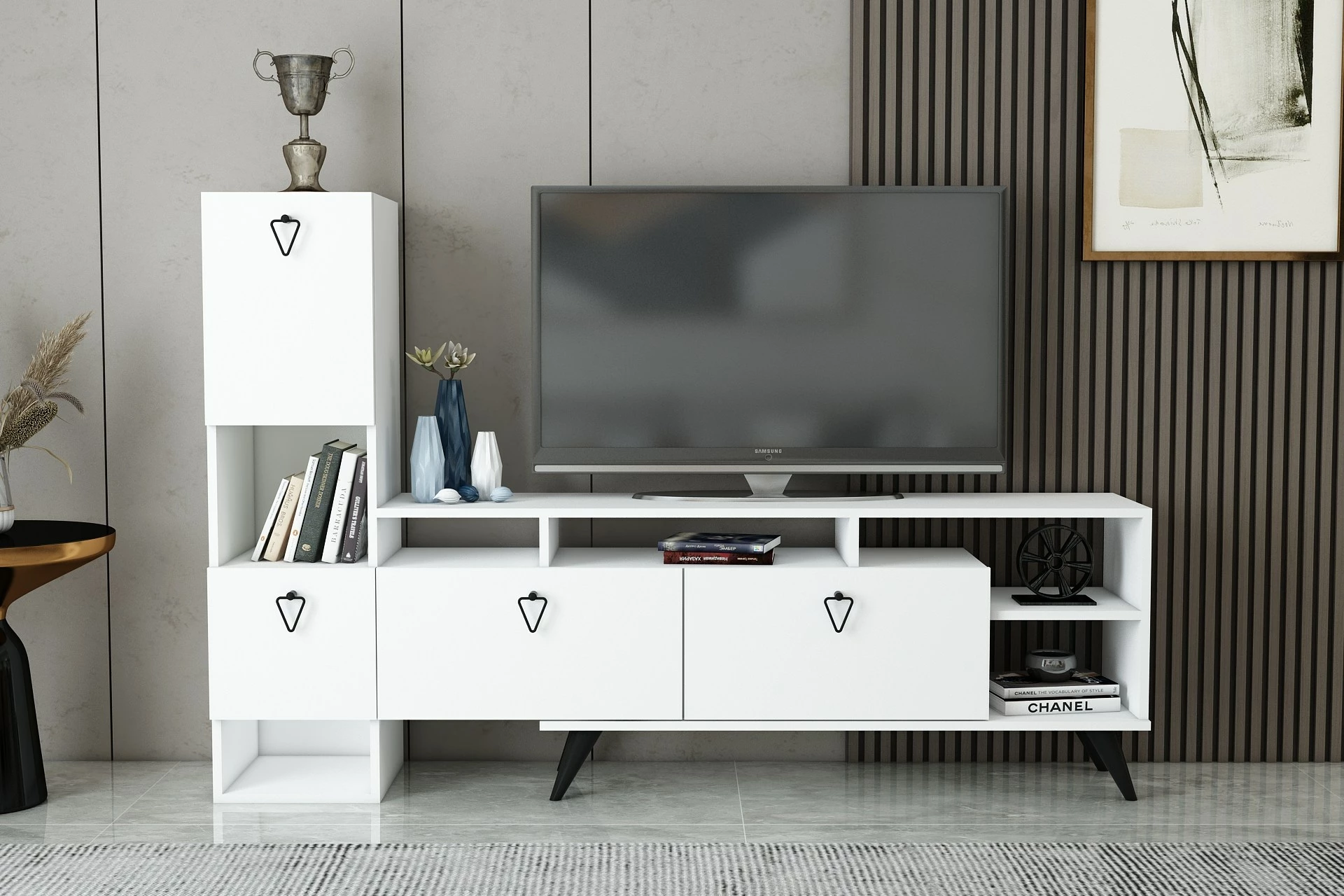Komodë TV Hanah Home, Emmy, e bardhë