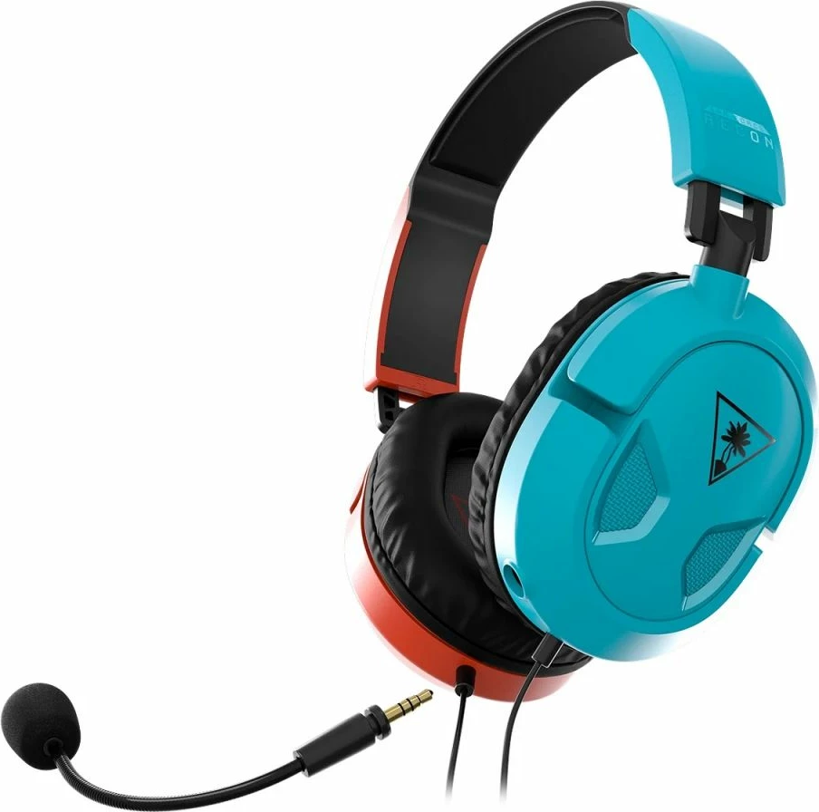 Kufje Turtle Beach Recon 50 NSW, me kabllo 3.5mm, stereo, mikrofon i shkëputshëm, blu/kuqe