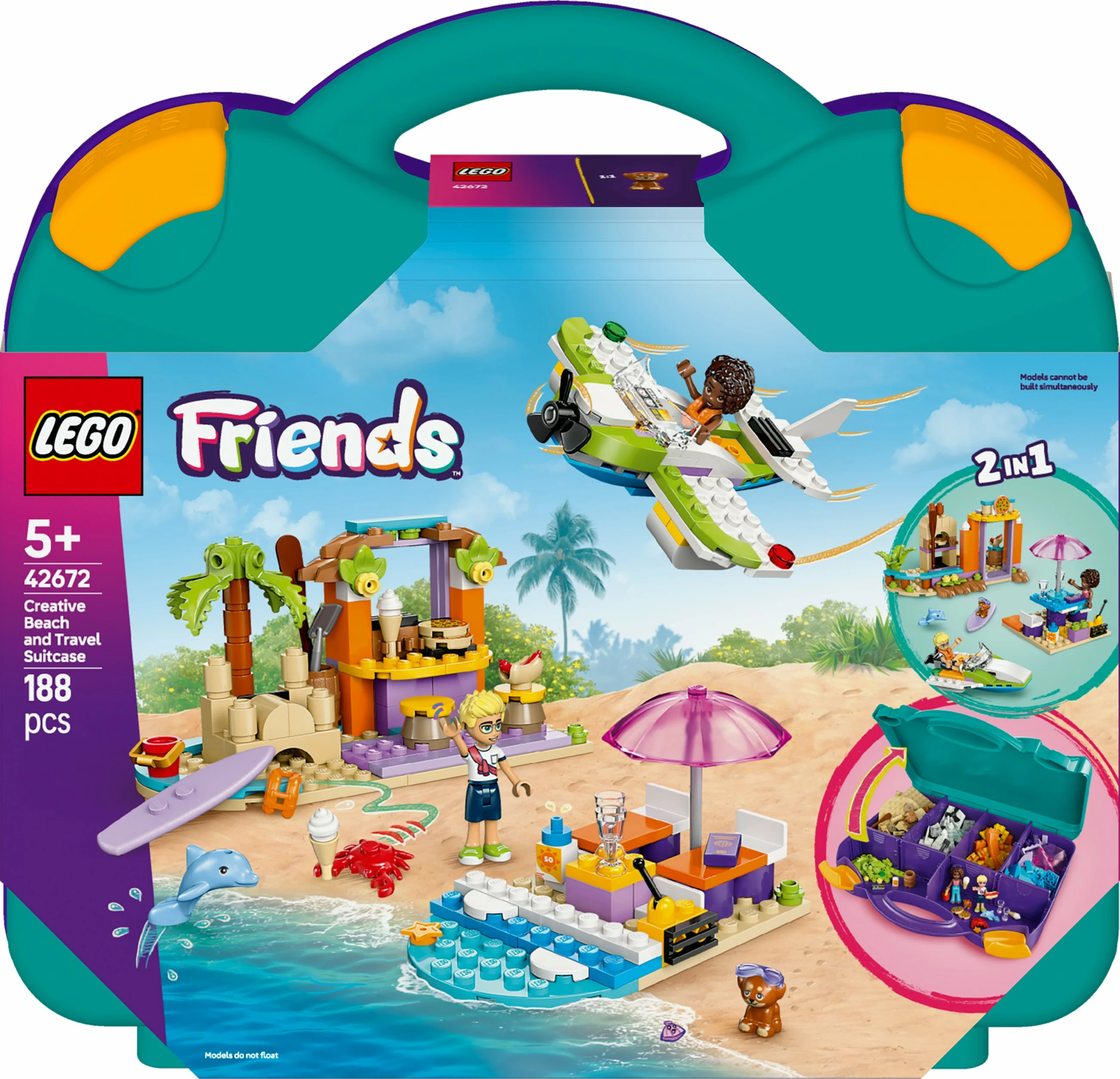 Set ndërtimi LEGO Friends 42672, valixhe kreative, 188 pjesë, shumëngjyrëshe