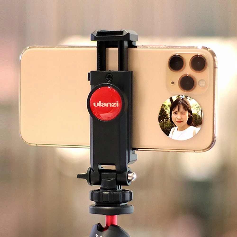 Pasqyrë selfie Ulanzi 2056, universale për celular/smartphone, Ø3 cm, ngjitje me shirit dy-anësh, argjendtë