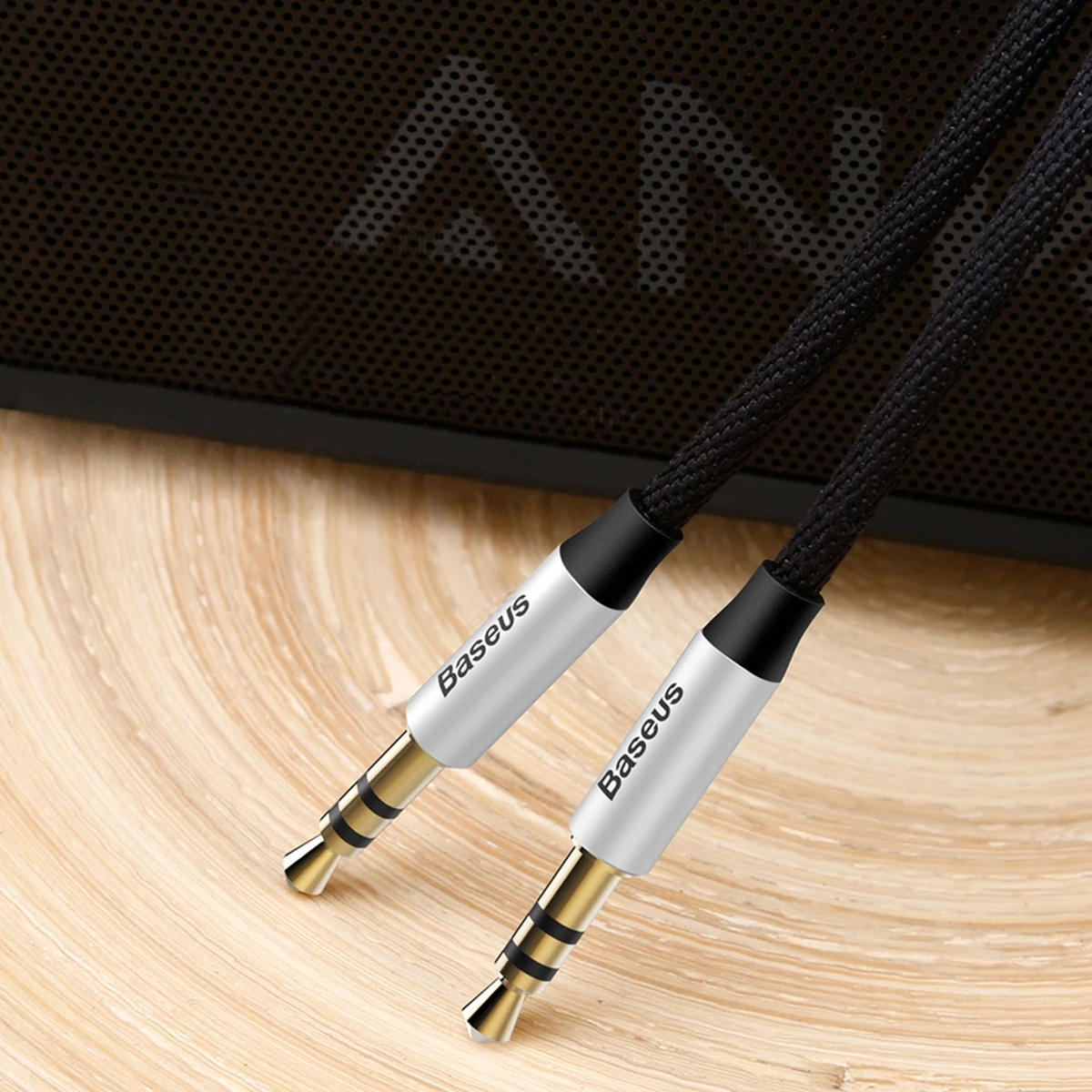 Kabllo audio AUX Baseus Yiven M30, 1.5m, mini jack 3.5mm, argjendtë-zi