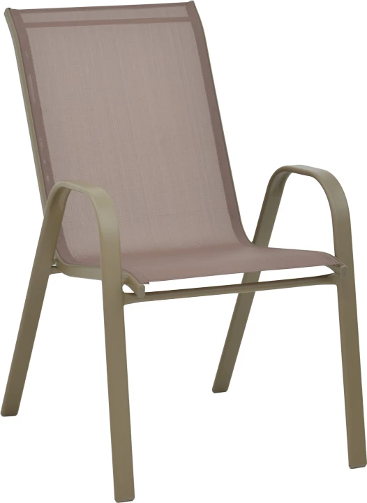 Tavolinë me karrige Ensure-Calan, metal-xham, ngjyrë shampanjë, 140x80x70cm