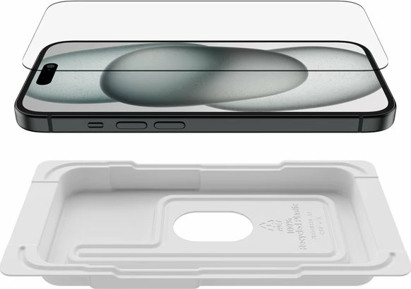 Xham mbrojtës ekrani Belkin ScreenForce UltraGlass për iPhone 15/14 Pro, xham i kalitur, transparent, 1 copë