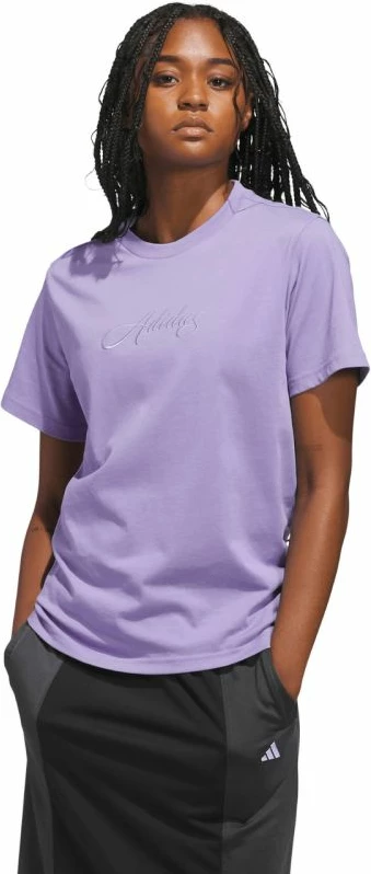 Maicë femra adidas Cursive KB2402, vjollcë e çelët