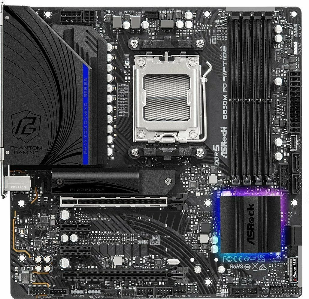 Pllakë amë ASRock B650M PG Riptide, Micro ATX, DDR5 deri 128GB, M.2 PCIe 5.0, 2.5Gb LAN