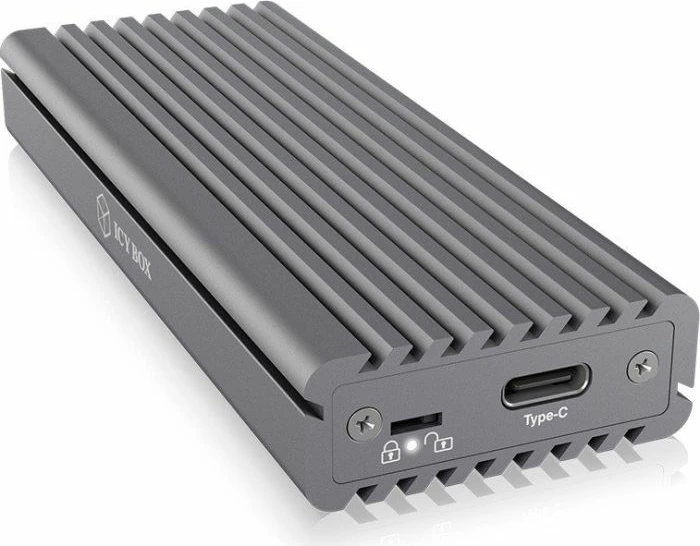 Kasë ekstern për SSD M.2 NVMe ICYBOX IB-1817M-C31, USB-C 3.1 Gen2 10Gb/s, write protection, gri e errët, set me kabllo USB-C në USB-A