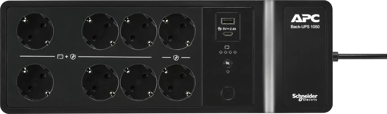 UPS APC Back-UPS 1050VA/600W, 8x Schuko, USB-A+C, i zi