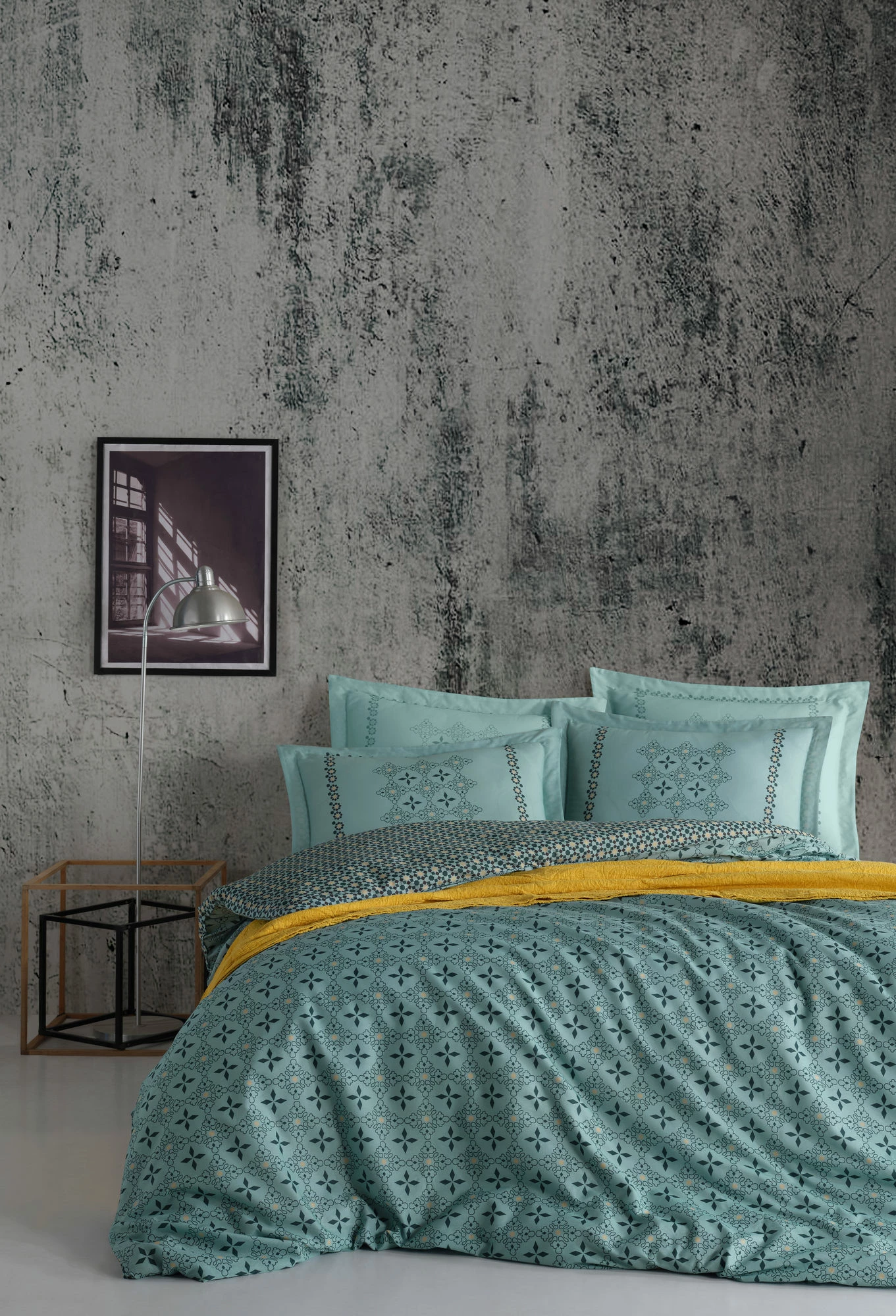 Set mbulesë jorgan për teke XXL, ngjyrë blu, minimal, L'essentiel