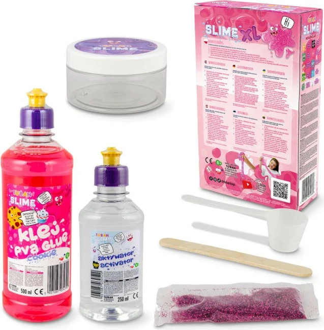 Set slime TUBAN Super Slime XL Cake, rozë, me aromë vanilje, DIY