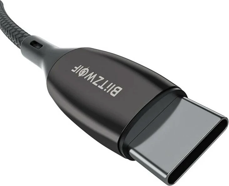 Kabllo USB-C në USB-C BlitzWolf BW-TC23, 1.8m, 100W, me ekran, e zezë