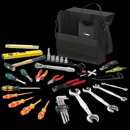 Set veglash Wera 2go SHK 1, çekiç, kaçavida, çelësa, darë, çantë, e zezë