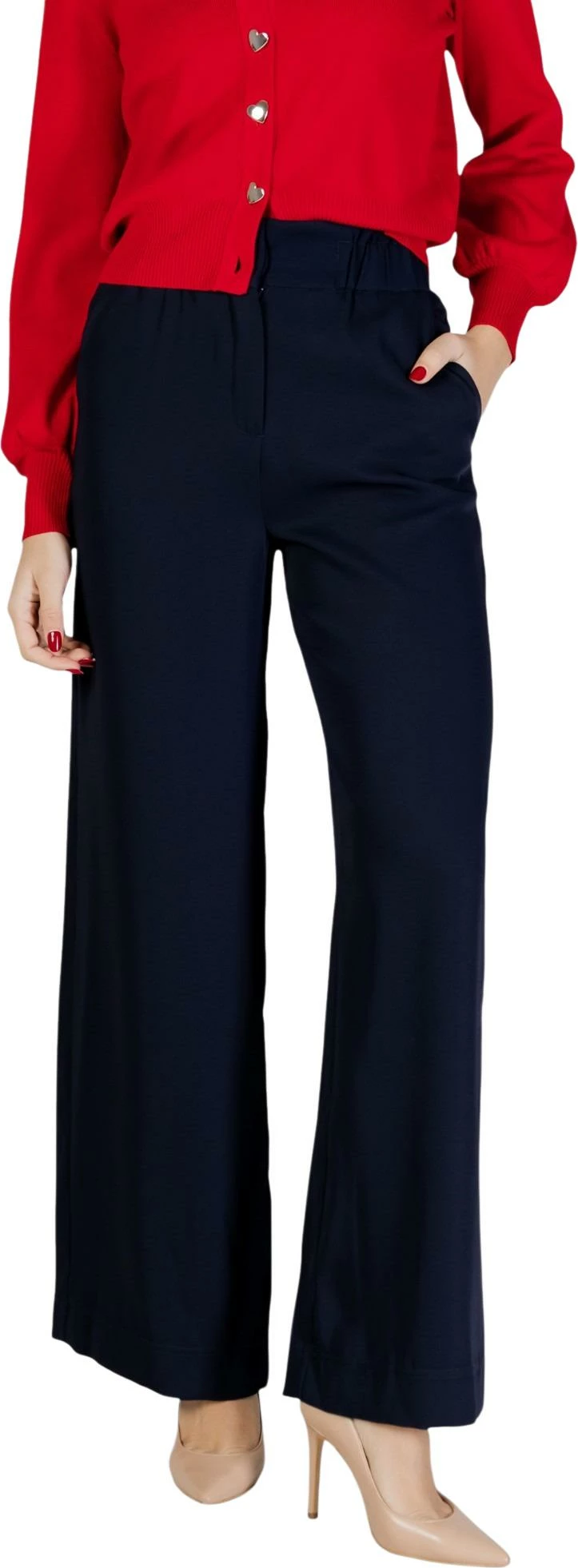 Pantallona palazzo Morgan De Toi 242-PBIRD për femra, blu navy [Madhësia: 36]
