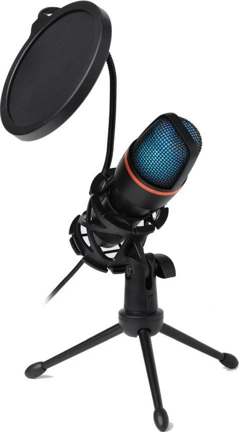 Mikrofon USB Art AC-02 kondensator me LED RGB, me tripod e pop filter, i zi