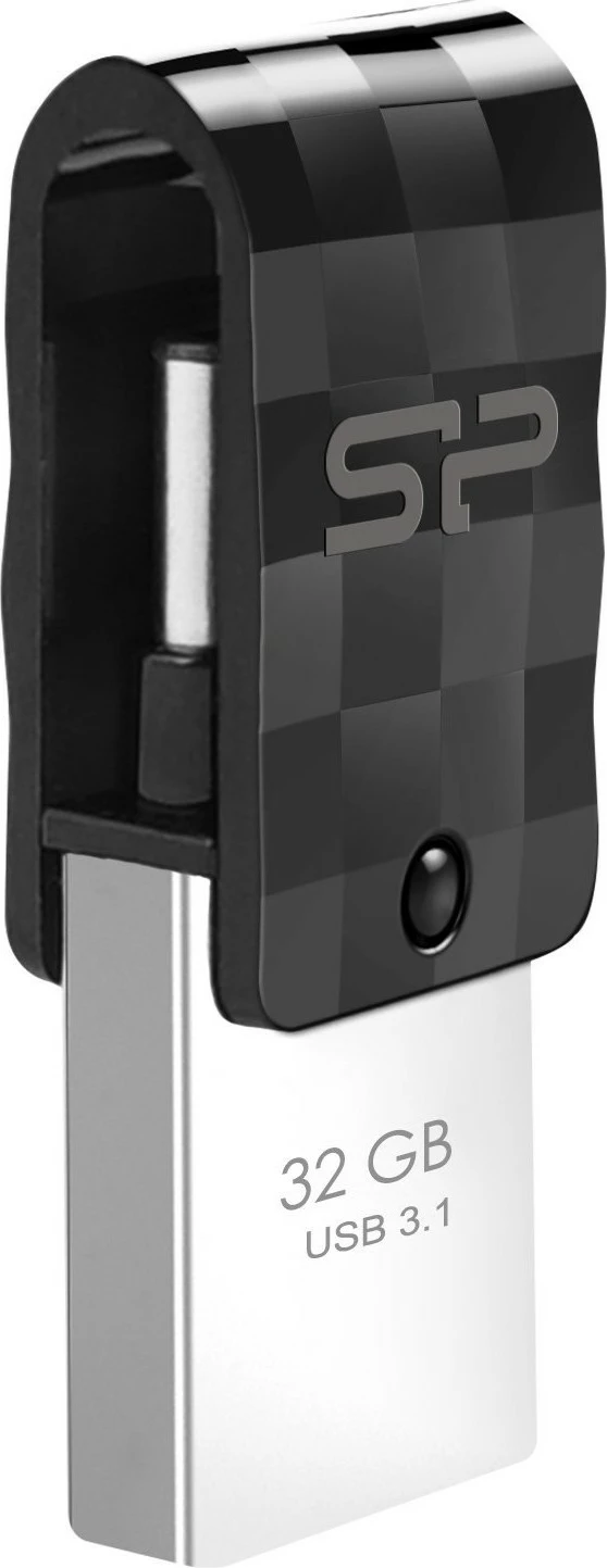 USB stick Silicon Power C31 32GB, USB 3.1, Type-C, zi/argjendtë