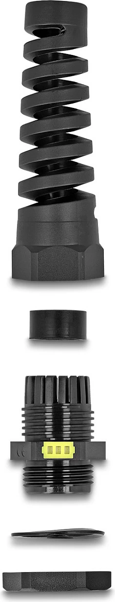 Glande kablli DeLOCK M16, IP68, për kabllo 4-8 mm, me ventilim dhe mbrojtje nga tërheqja, 2 copë, e zezë