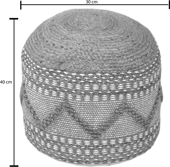 Pallo Inart pouf-stool, jute-cotton, ngjyrë natyrale, F40x30cm