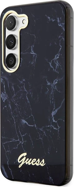 Mbështjellës Guess Marble për Samsung Galaxy S23+ S916, i fortë, i zi