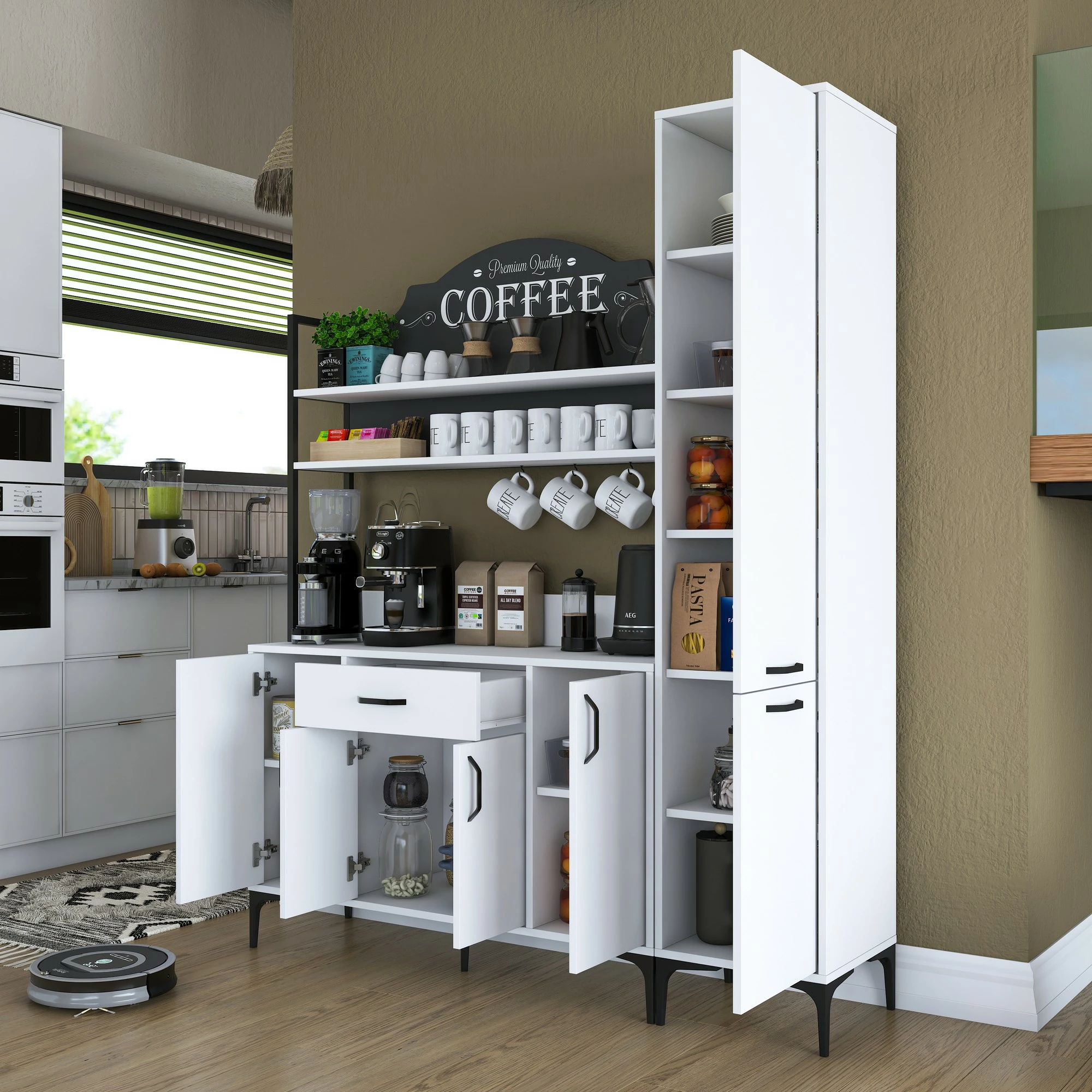 Dollap shumëpërdorimësh, ngjyrë e bardhë, Hanah Home JE149 - 3081