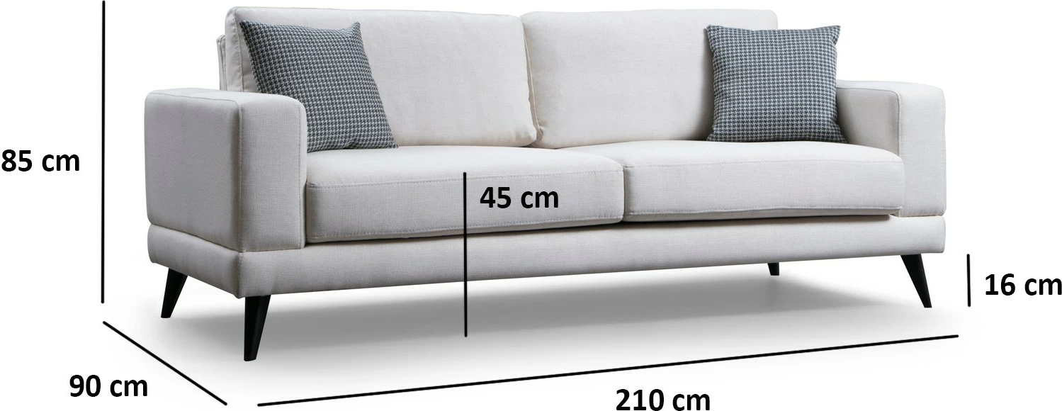 Divan-krevat 3 vende, Atelier del Sofa, nordik, bezhë