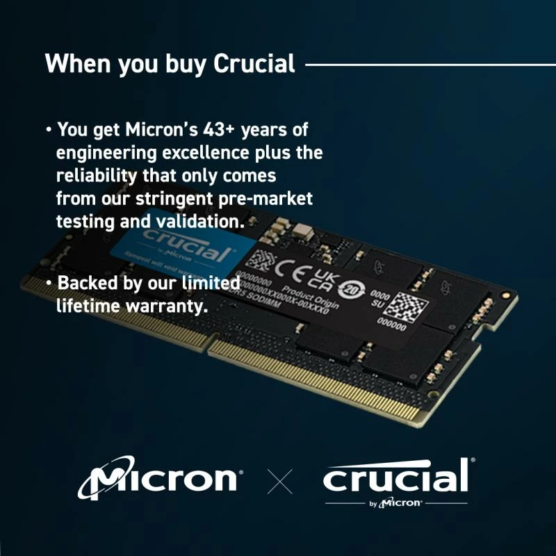 RAM Memorje Crucial DDR5 CT24G56C46S5 24GB 5600MHz SO-DIMM, e zezë
