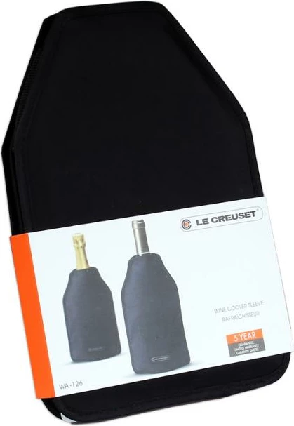 mbështjellës ftohës vere, Le Creuset, WA-126, për shishe standarde, 235x155x20 mm, e zezë