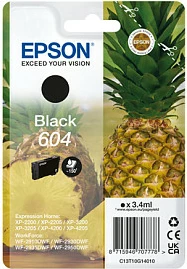 Toner Epson 604, i zi, 3.4ml, 150 faqe, origjinal