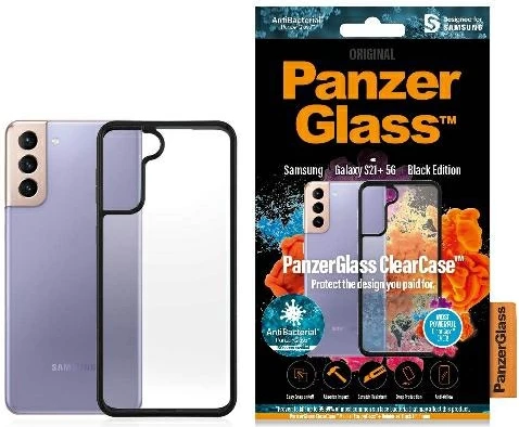 Mbështjellës PanzerGlass ClearCase për Samsung Galaxy S21+, transparent dhe zi