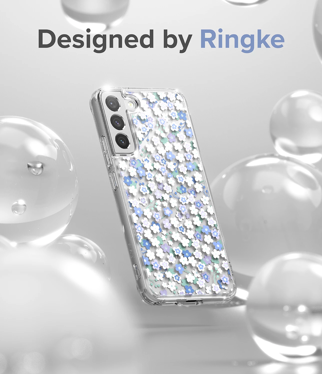 Mbështjellës Ringke Fusion Design për Samsung Galaxy S22+, F593R31, transparent me lule