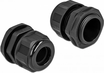 Glandë kablli DeLOCK PG21, IP68, për kabllo Ø16mm, 2 copë, e zezë