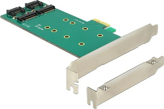 Kartë zgjerimi PCIe DeLOCK 2x M.2 Key B në 2x SATA, low-profile