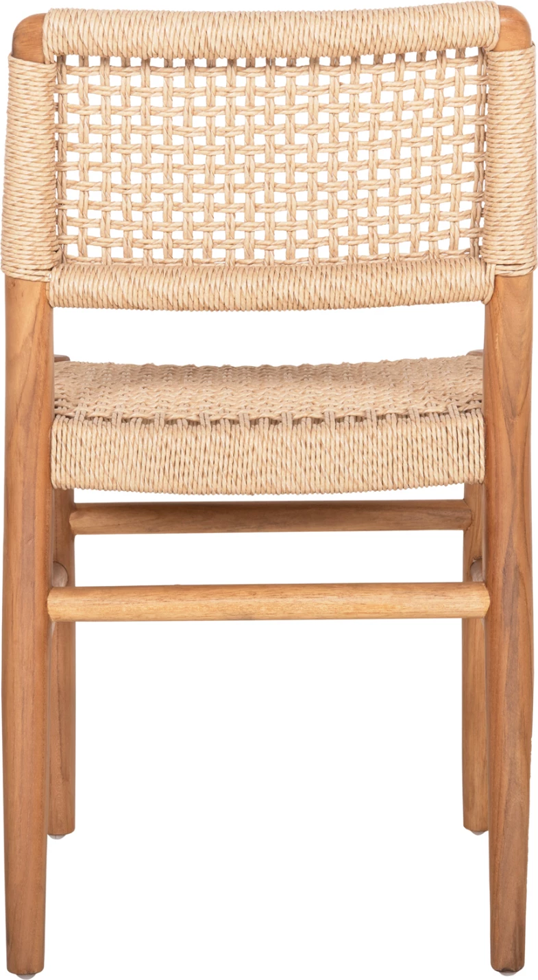 Karrige për ngrënie ROSCO FH6133 dru tik ngjyrë natyrale-VIRO litar ngjyrë bezhë 46x55x79H cm