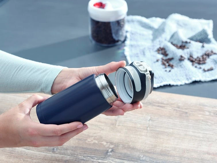 Gotë termike Leifheit 3247, 350 ml, inox, e zezë/blu
