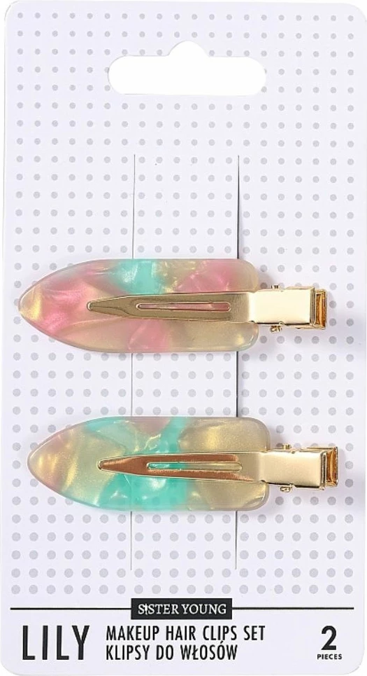 Kapëse flokësh për femra Sister Young Lily, 2 copë, rozë gjelbër