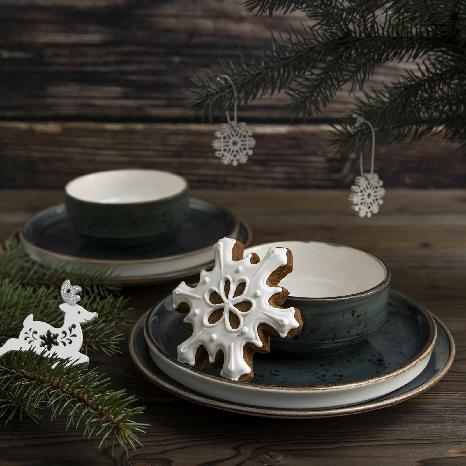 Set pjatash të rrafshëta Fine Dine Arando Ø260 mm, porcelan, gri, 6 copë