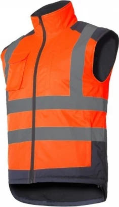 Jelek reflektiv LAHTI PRO L4131406, 3XL, me 6 xhepa, me shirit reflektiv, portokalli