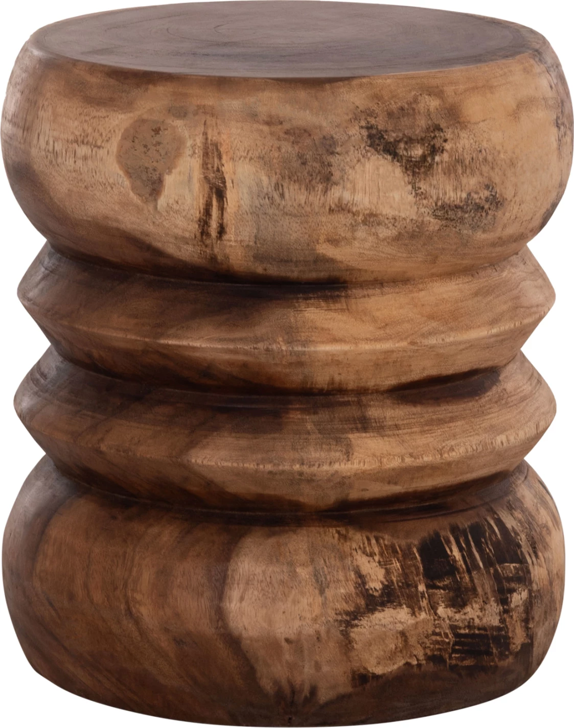 Stool i rrumbullakët prej druri suar natyral, FH9910, 40x45cm