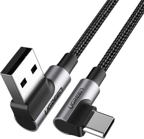 Kabllo USB UGREEN 20856, USB 2.0, USB A në USB C, e zezë/argjendtë