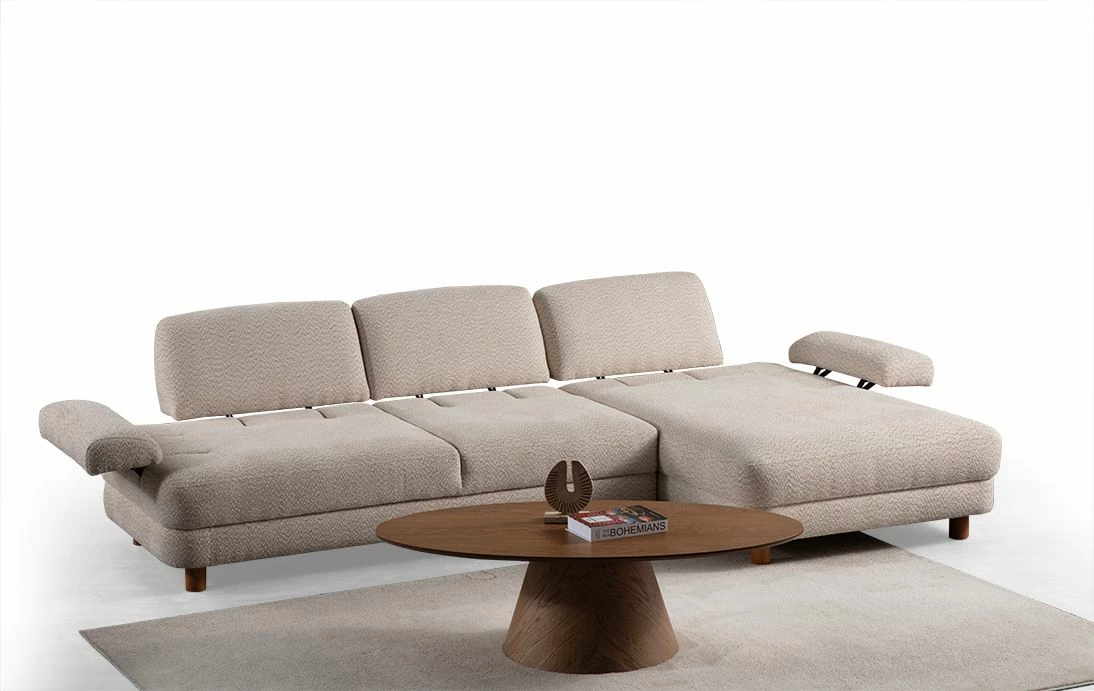 Kënd divani-krevat Atelier del Sofa, Nice L kënd djathtas, krem